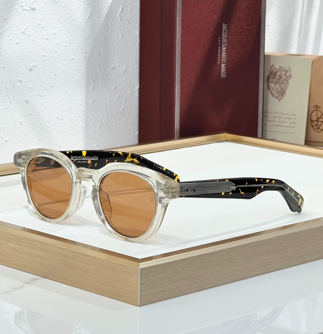 JACQUES MARIE MAGE CLEMENS Tortoise Round Sunglasses Green Lens 46-25-146 JACQUES MARIE MAGE CLEMENS Tortoise Round Sunglasses Green Lens 46-25-146