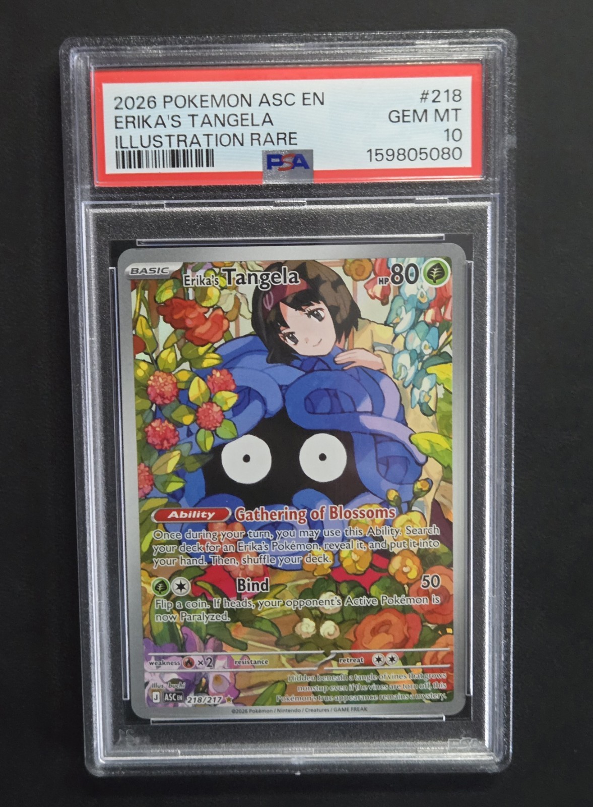 Erika\'s Tangela 218/217 Me: Ascended Heroes Holo PSA 10 - Free US SHIPPING Erika\'s Tangela 218/217 Me: Ascended Heroes Holo PSA 10 - Free US SHIPPING
