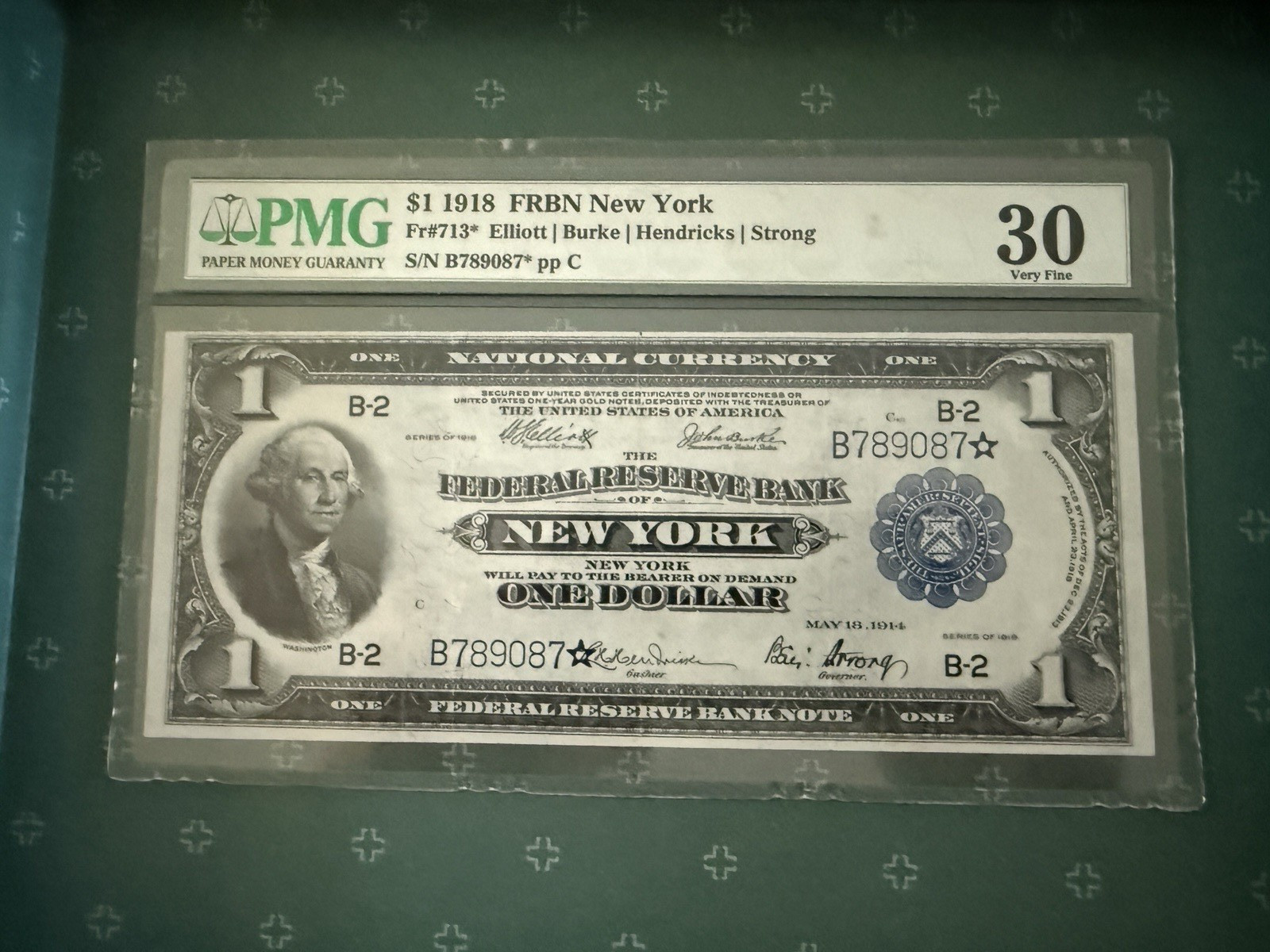 Rare Star Bank Note 1918 $1 FR 713*Banknote PMG 30 Very Fine PPQ New York Rare Star Bank Note 1918 $1 FR 713*Banknote PMG 30 Very Fine PPQ New York