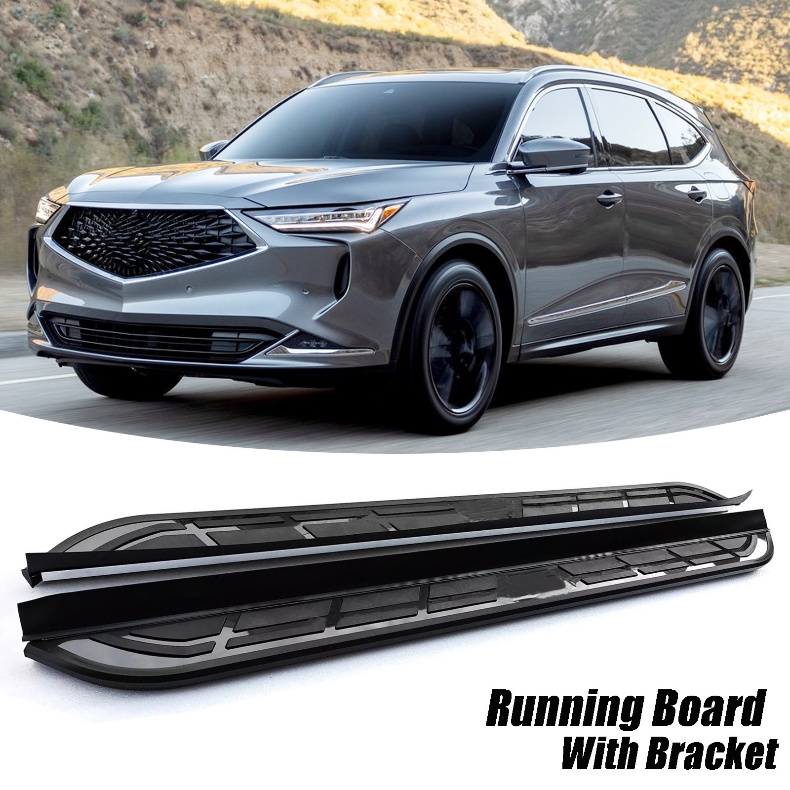 Alu Running Board Side Step Pedal Nerf Bars Fit Acura MDX 2022-2024 2025 2026 Alu Running Board Side Step Pedal Nerf Bars Fit Acura MDX 2022-2024 2025 2026