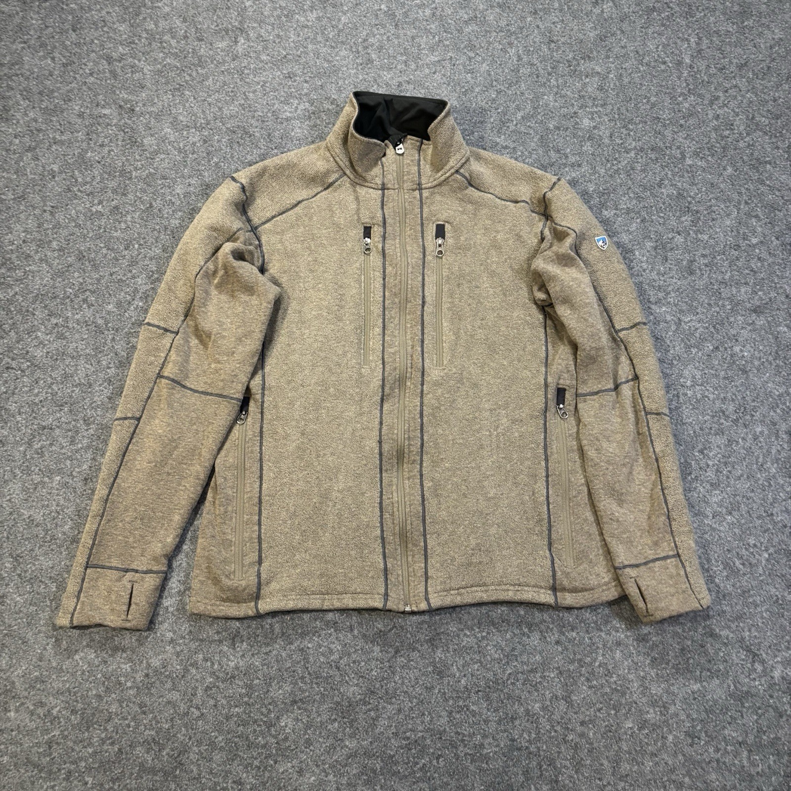 Kuhl Interceptr Fleece Jacket Mens XL Full Zip Outdoor Hiking Beige Kuhl Interceptr Fleece Jacket Mens XL Full Zip Outdoor Hiking Beige