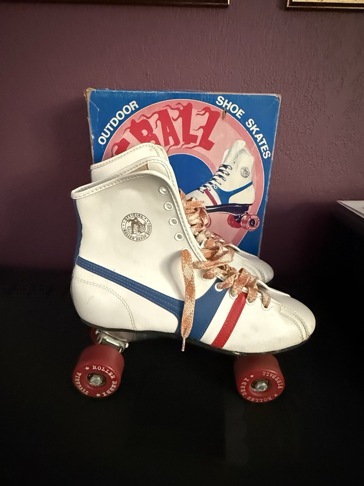 Vintage 1970s Roller Derby Fireball Roller Skates Size 7 NOS Original Box