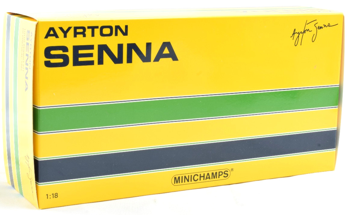 Minichamps Lotus Renault - Ayrton Senna- 1985 Portuguese 1:18 F1 Car DAMAGED Minichamps Lotus Renault - Ayrton Senna- 1985 Portuguese 1:18 F1 Car DAMAGED