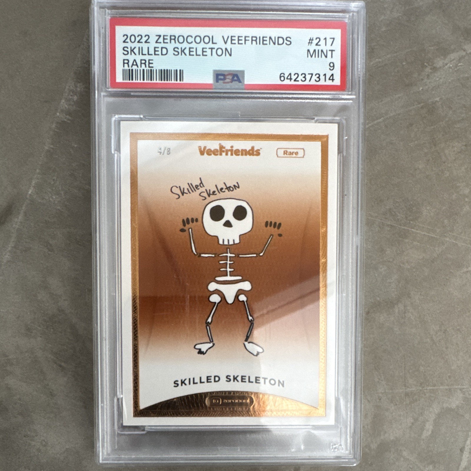 VeeFriends 2022 Zerocool Skilled Skeleton #217 Rare PSA 9 Cert 64237314 VeeFriends 2022 Zerocool Skilled Skeleton #217 Rare PSA 9 Cert 64237314