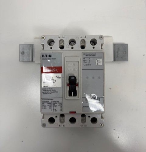 Eaton EDB3100BP10 100AMP, 125 VDC, 240 VAC, 3POLE, 50/60 HZ, Circuit Breaker Eaton EDB3100BP10 100AMP, 125 VDC, 240 VAC, 3POLE, 50/60 HZ, Circuit Breaker