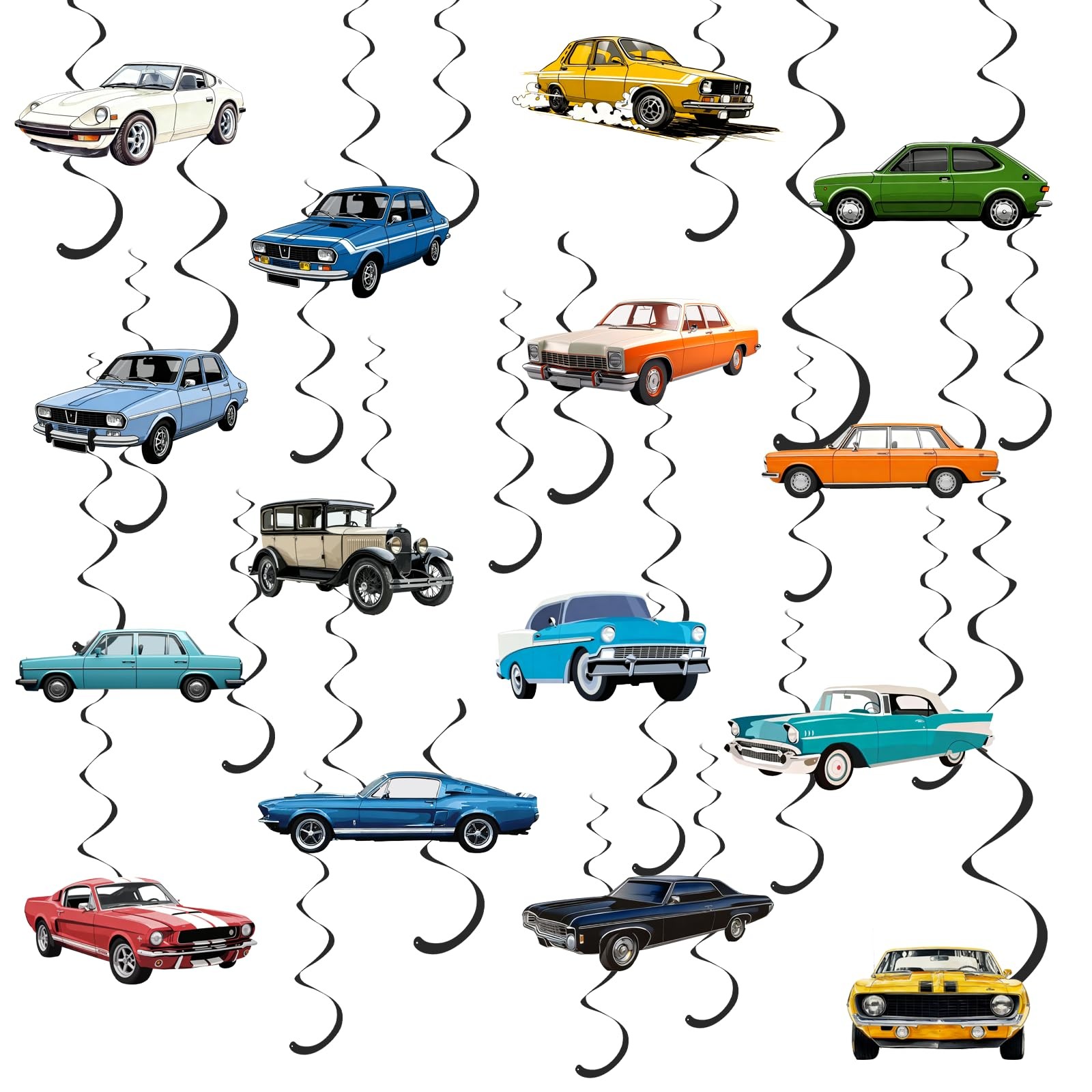 Classic Car Party Decorations: Vintage Car Hanging Swirls Vintage Birthday De... Classic Car Party Decorations: Vintage Car Hanging Swirls Vintage Birthday De...