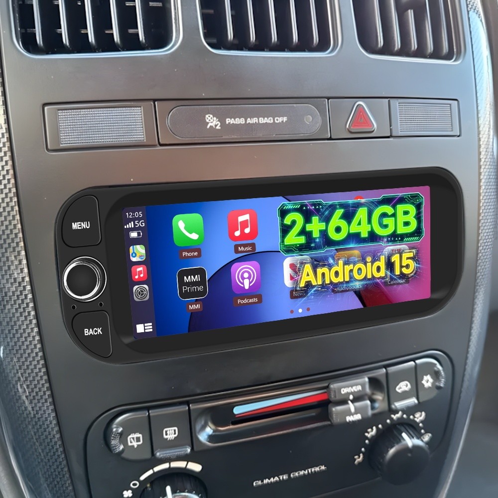 For 2001–2007 Dodge Caravan Apple CarPlay Android 15 Car Stereo Radio GPS Navi
