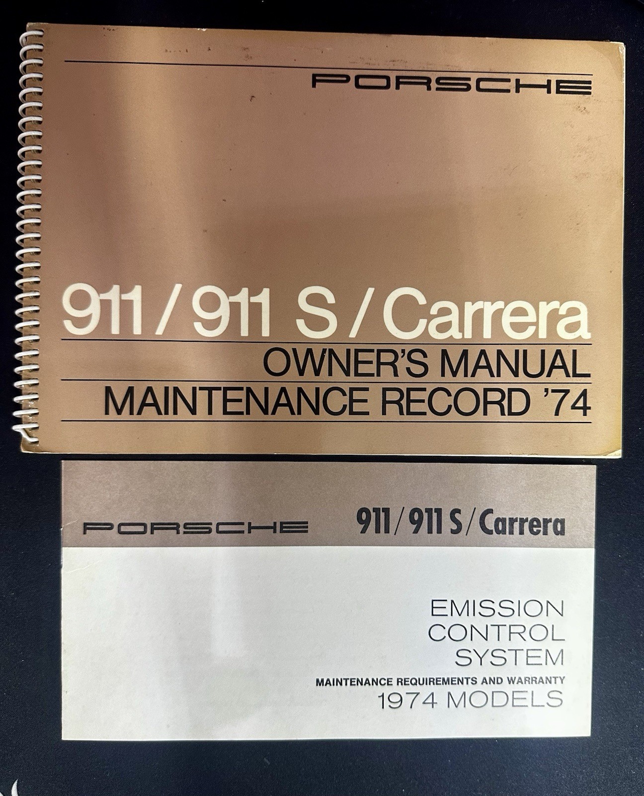 1974 Porsche 911/911S Carrera Owners Manual Maintenance Record Emission Control 1974 Porsche 911/911S Carrera Owners Manual Maintenance Record Emission Control