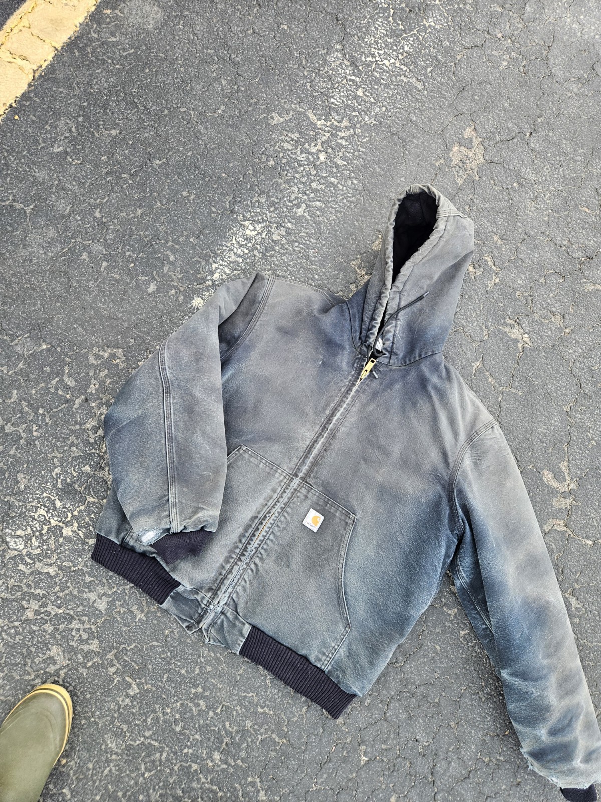 Vintage - 90s Carhartt JQ283 Mens Blue XL Hooded Lined Distressed Work Jacket Vintage - 90s Carhartt JQ283 Mens Blue XL Hooded Lined Distressed Work Jacket