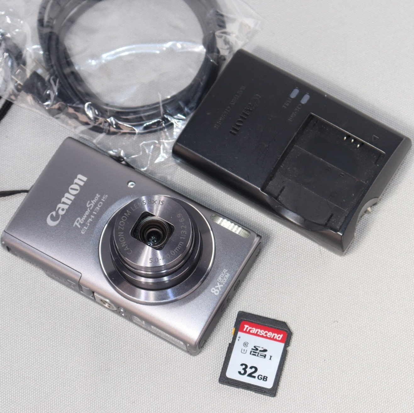 Canon PowerShot ELPH 130 IS 16MP Digital Camera Gray *GOOD/TESTED* W 32gb SD