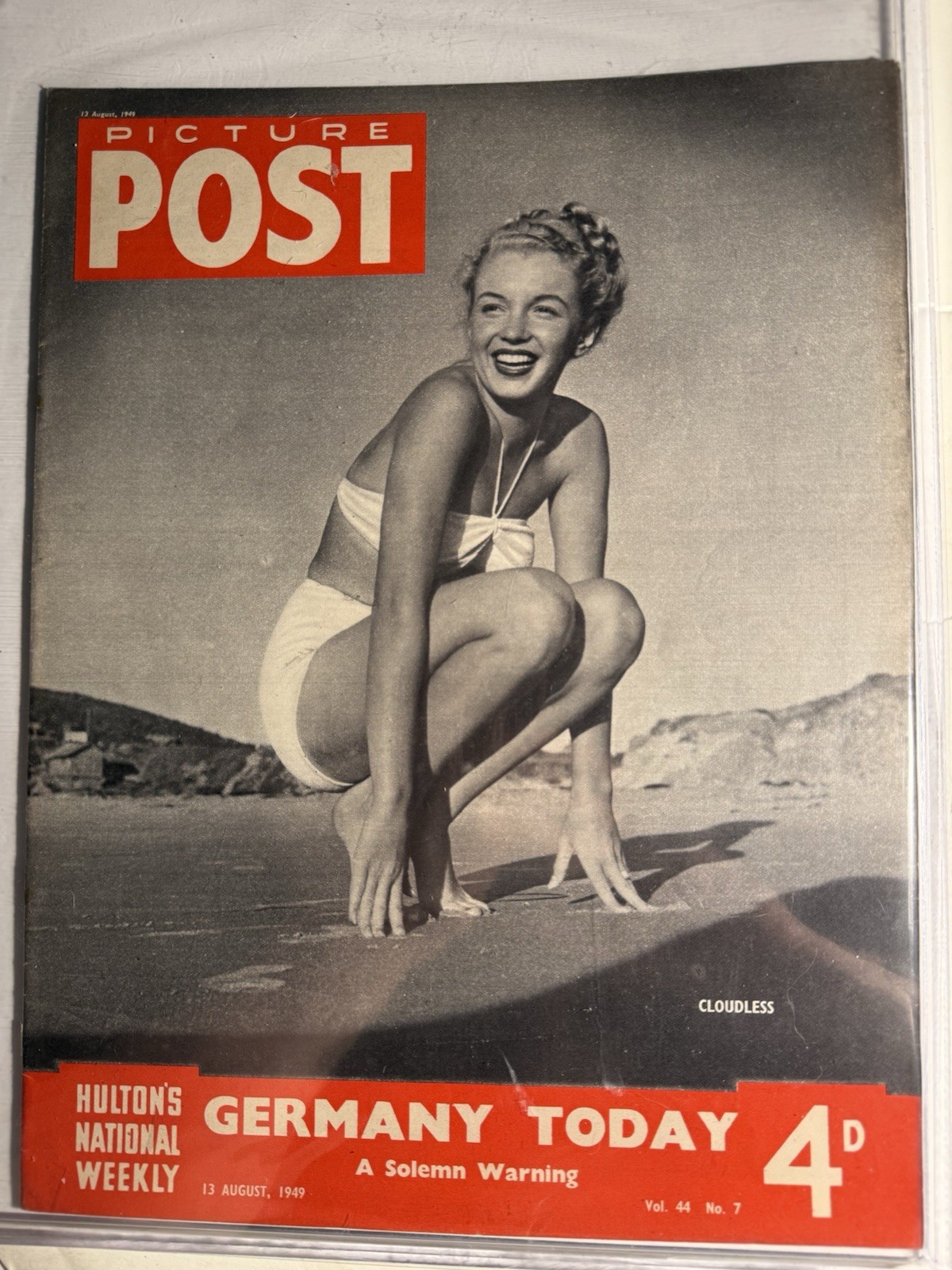 MARILYN MONROE - PICTURE POST 8/13/49 GREAT EARLY COVER MAGAZINE RARE & NICE
