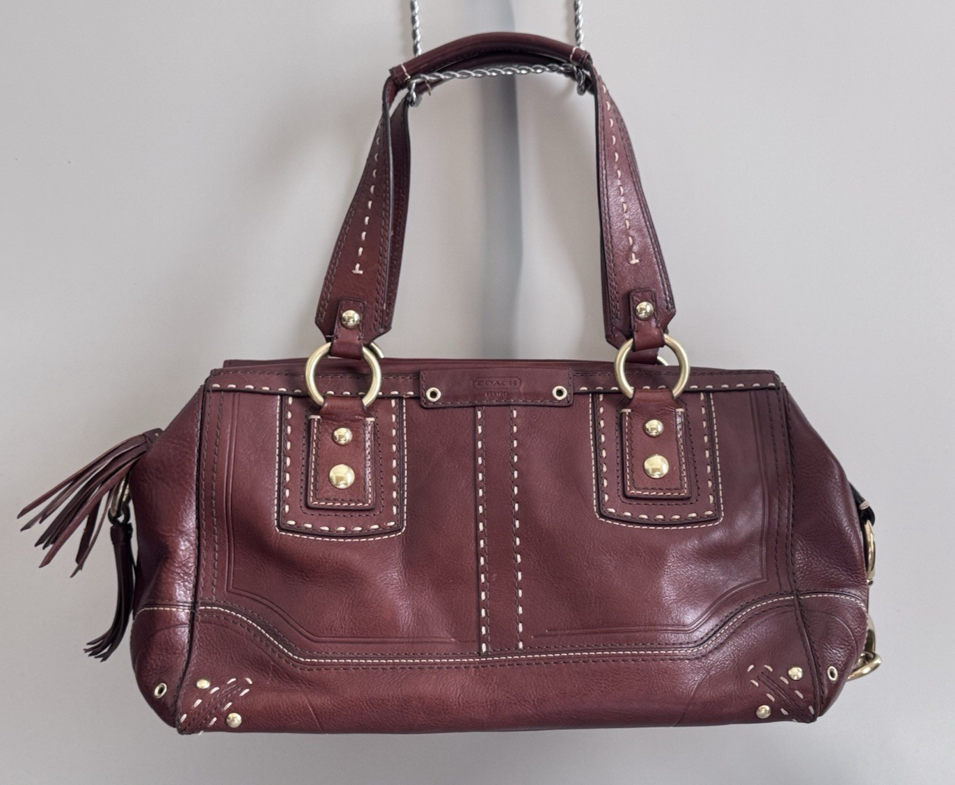 Y2K COACH Hamptons Andrea Satchel Brown Leather Bag 10555 - No Hang Tag Y2K COACH Hamptons Andrea Satchel Brown Leather Bag 10555 - No Hang Tag