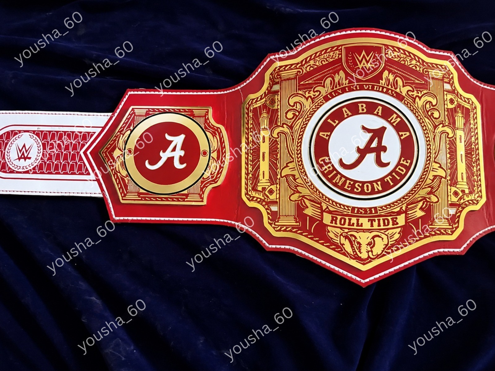 Custom Alabama Crimeson Tide-Style Championship Belt 2mm Brass