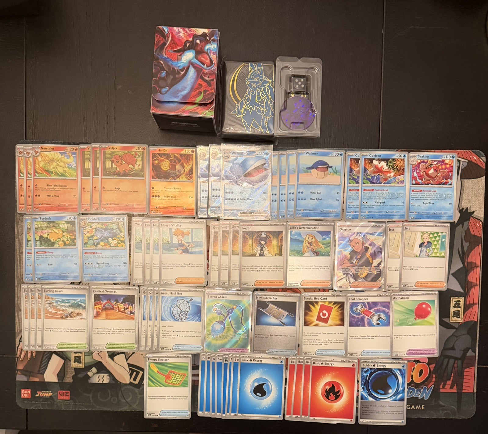 Pokémon TCG 60 Card Wailord ex/Ninetales Deck + Deck Box, Sleeves & Accessories