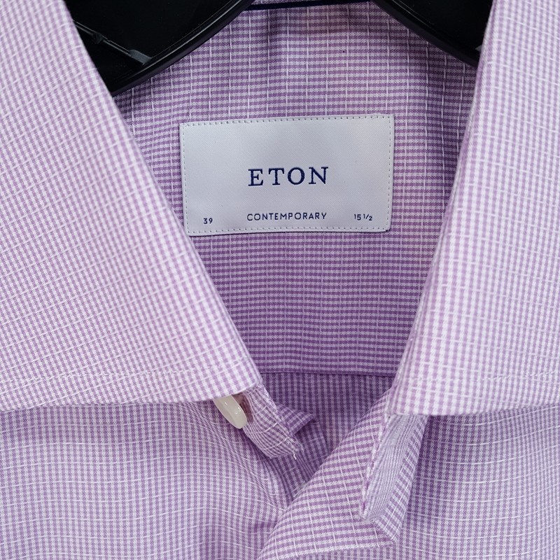 ETON Dress Shirt Mens 15.5 39 Purple Line Dash Contemporary Fit Button Up $270 ETON Dress Shirt Mens 15.5 39 Purple Line Dash Contemporary Fit Button Up $270