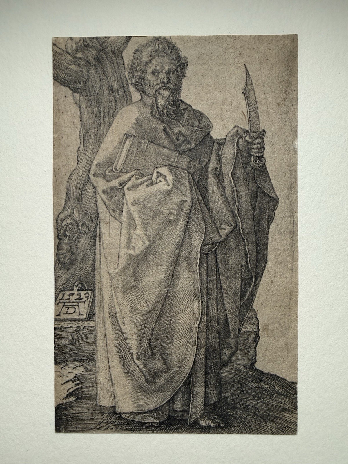 Albrecht Dürer Antique Engraving St Bartholomew 1523 Old Master Print (B.47)