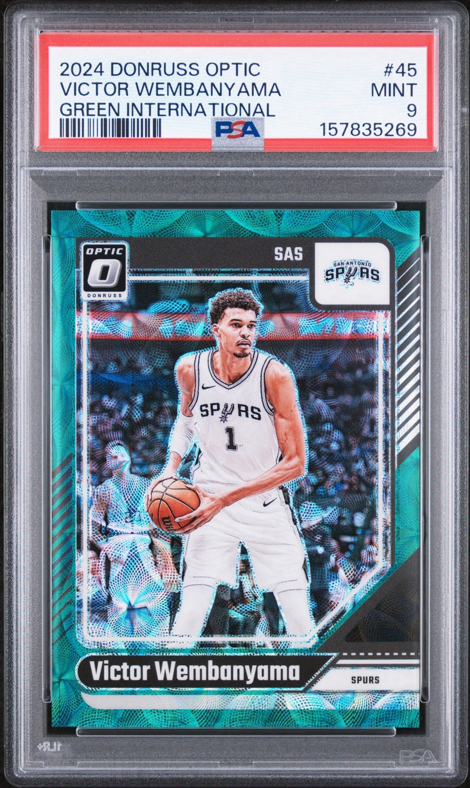 2024 Donruss Optic Victor Wembanyama Green International /25 PSA 9 2024 Donruss Optic Victor Wembanyama Green International /25 PSA 9
