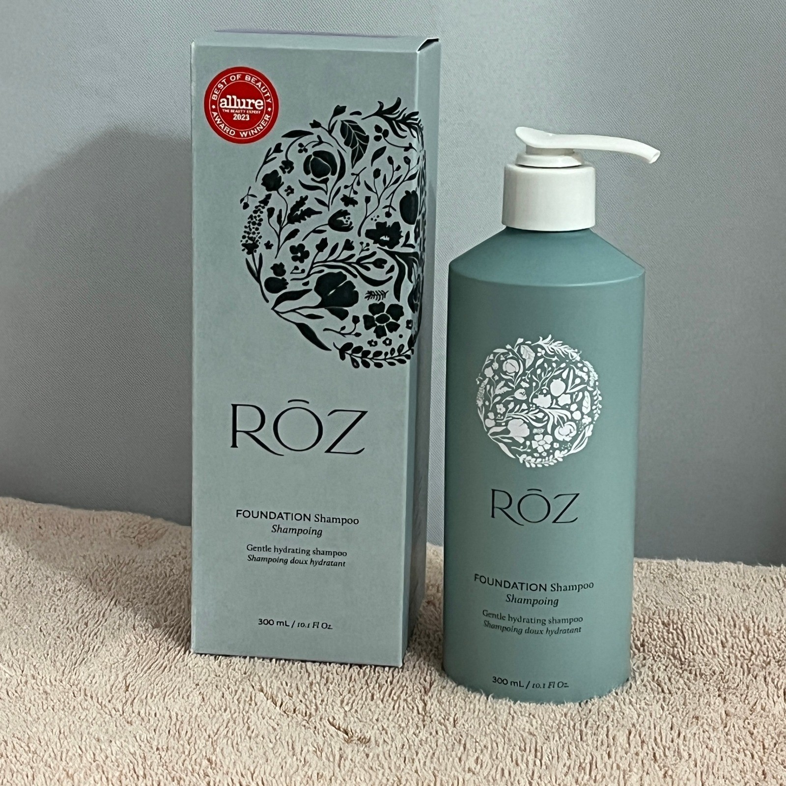 ROZ Foundation Shampoo Unisex 10.1oz Green Pump Allure Winner 2023 Clean Luxury