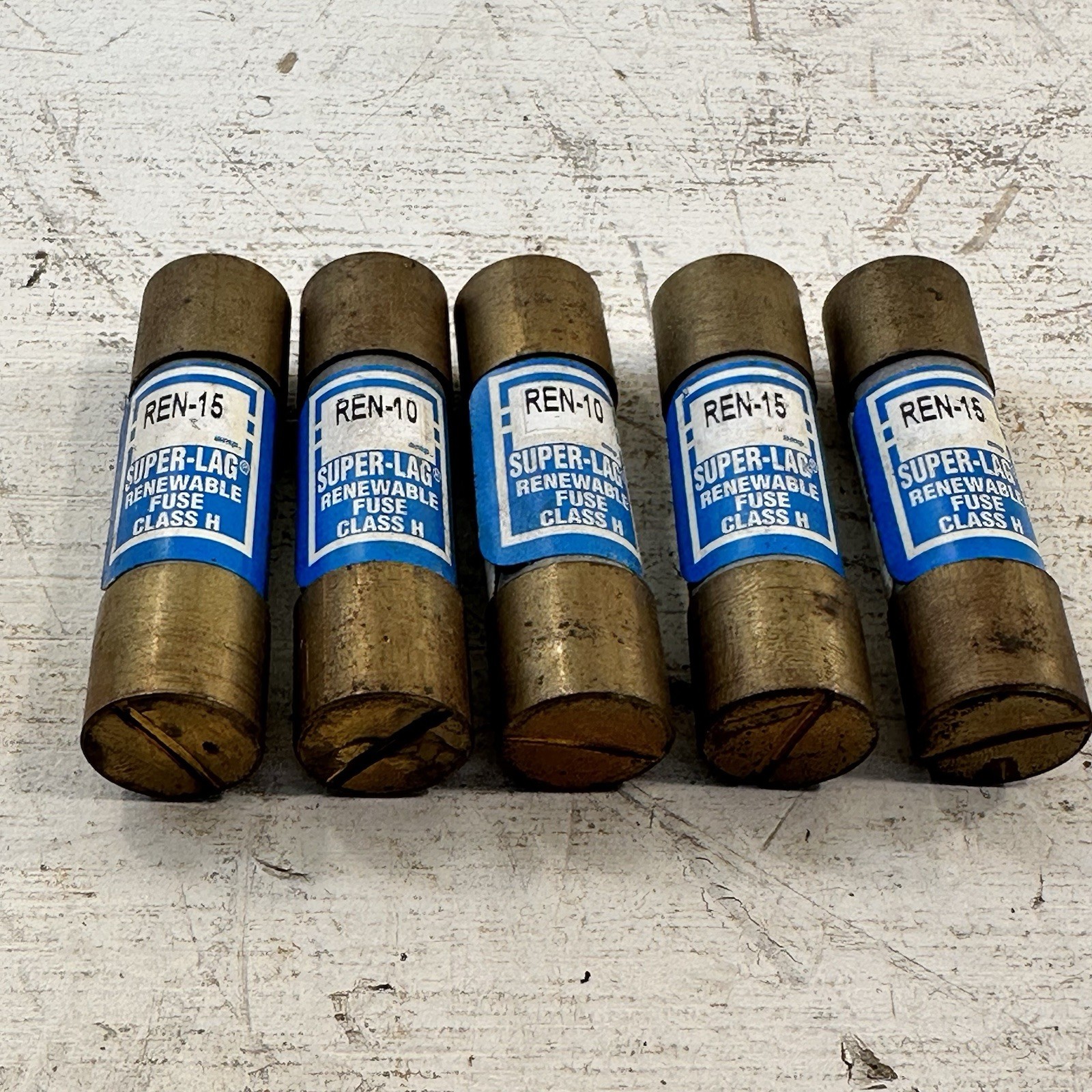 Lot Of 6 New REN 10 15 Bussmann Super-Lag Fuses Class H Lot Of 6 New REN 10 15 Bussmann Super-Lag Fuses Class H