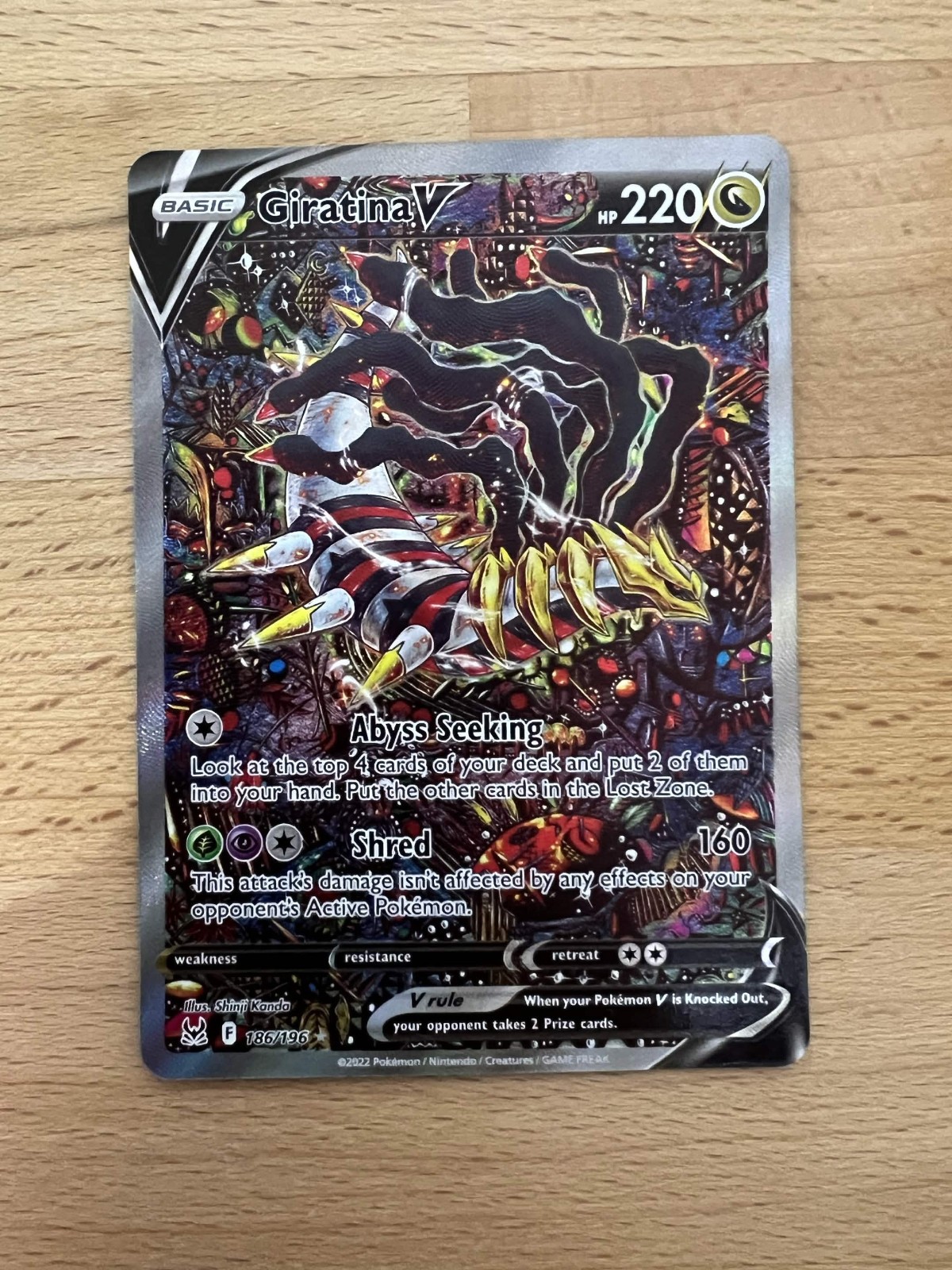 Pokemon Giratina V 186/196 Lost Origin Alt Full Art Holo 