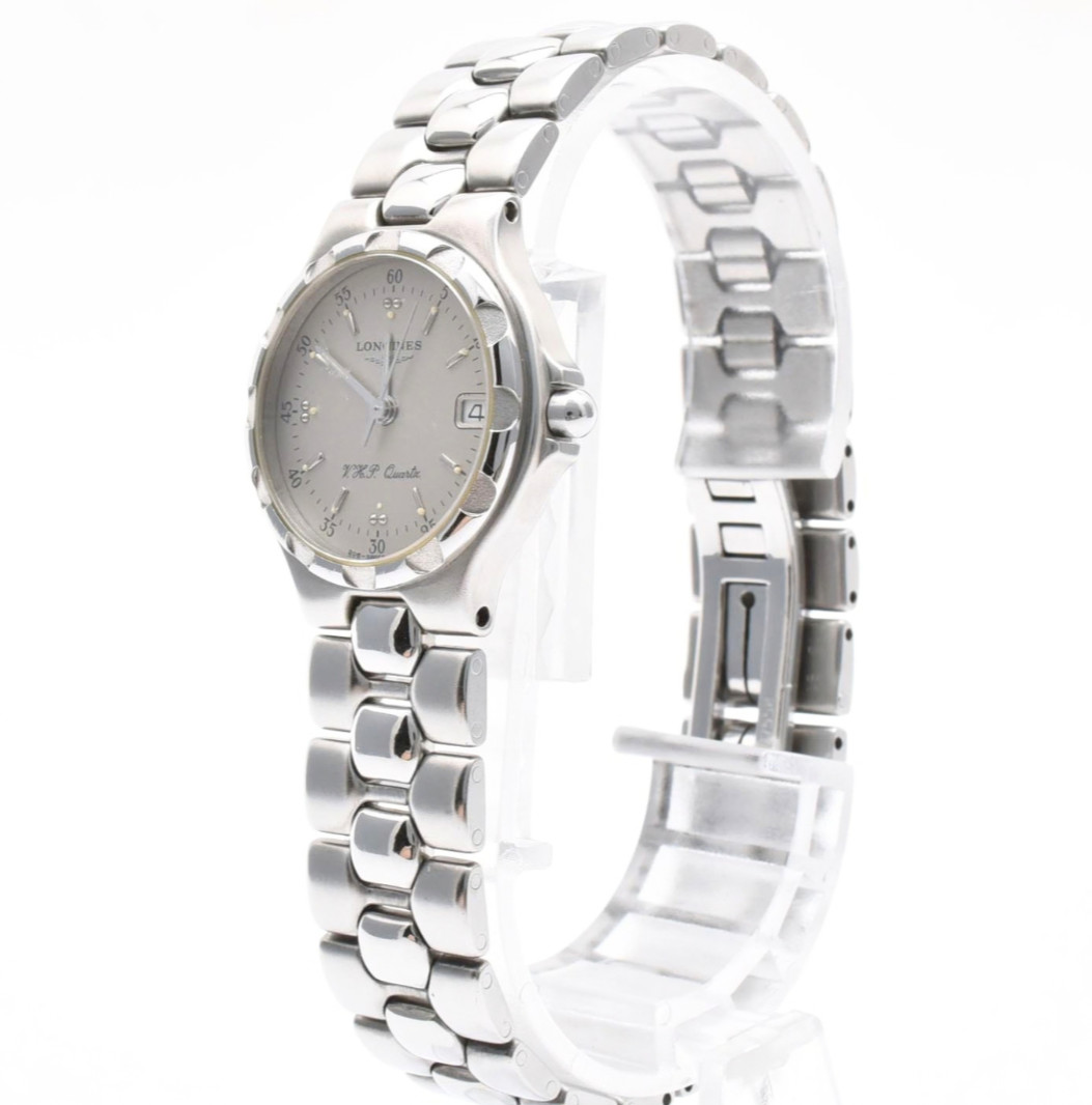 ▶️Vintage [N MINT] LONGINES Conquest 206 4017 Silver 24mm Qz Ladies Watch JAPAN
