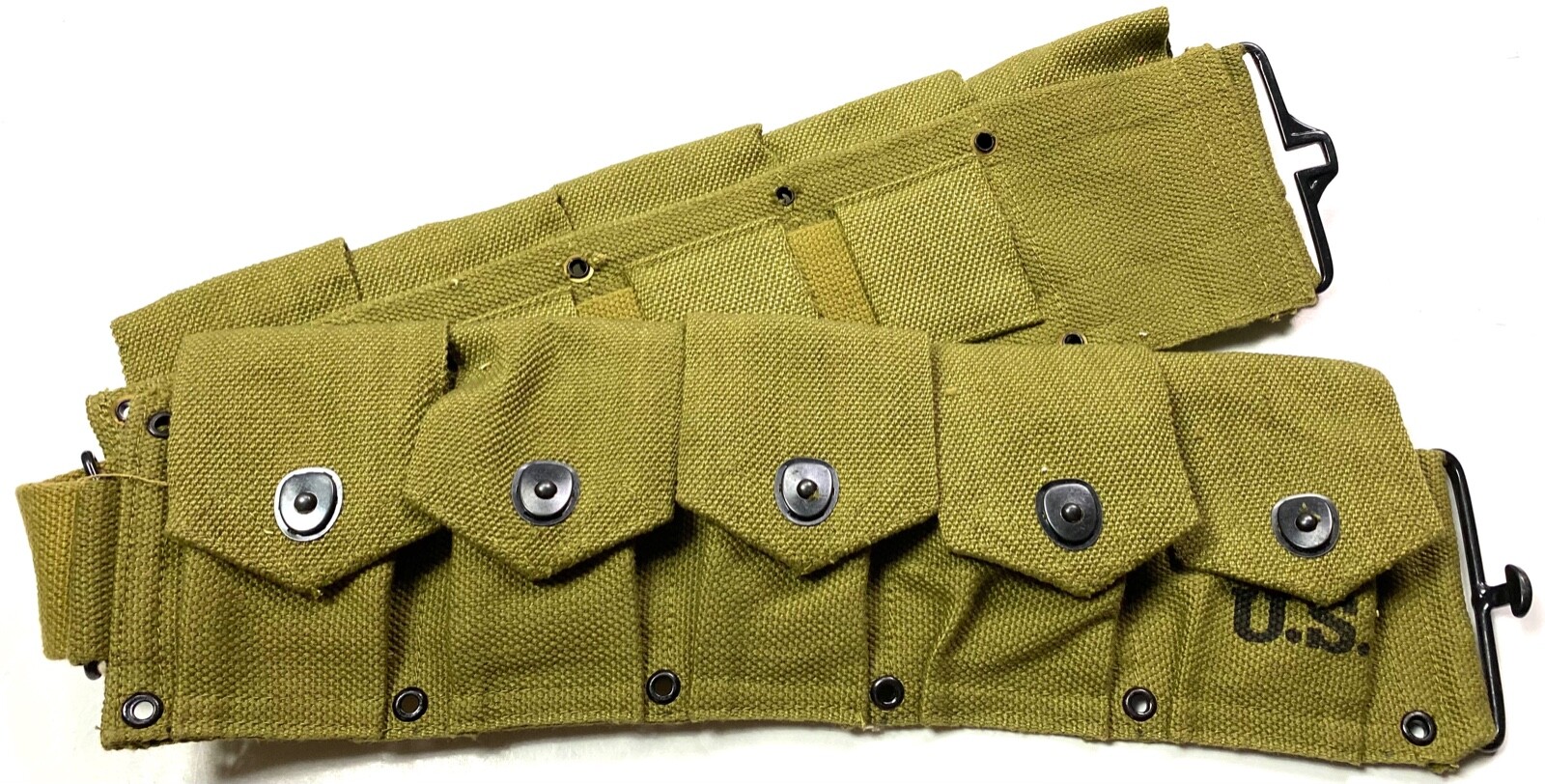 WWII US M1 GARAND RIFLE 10 POCKET AMMO BELT OD#3 WWII US M1 GARAND RIFLE 10 POCKET AMMO BELT OD#3