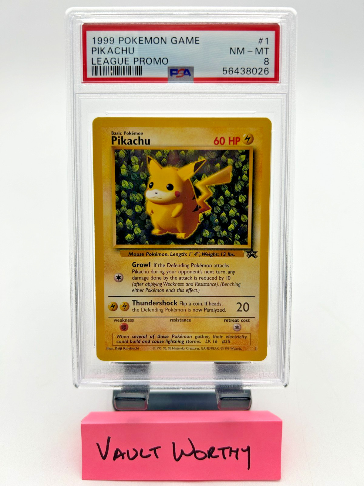⚡️ 1999 Pokemon #1 Ivy Pikachu Black Star League Promo - Coro Coro Art - PSA 8