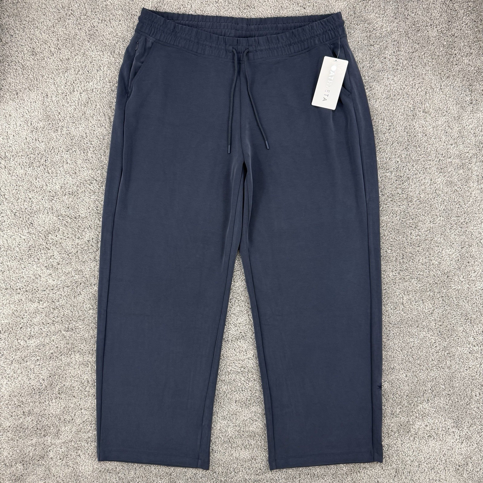 Athleta Seasoft Straight Pants Women’s 1X NWT Blue Stretch Wide Leg MSRP: $99