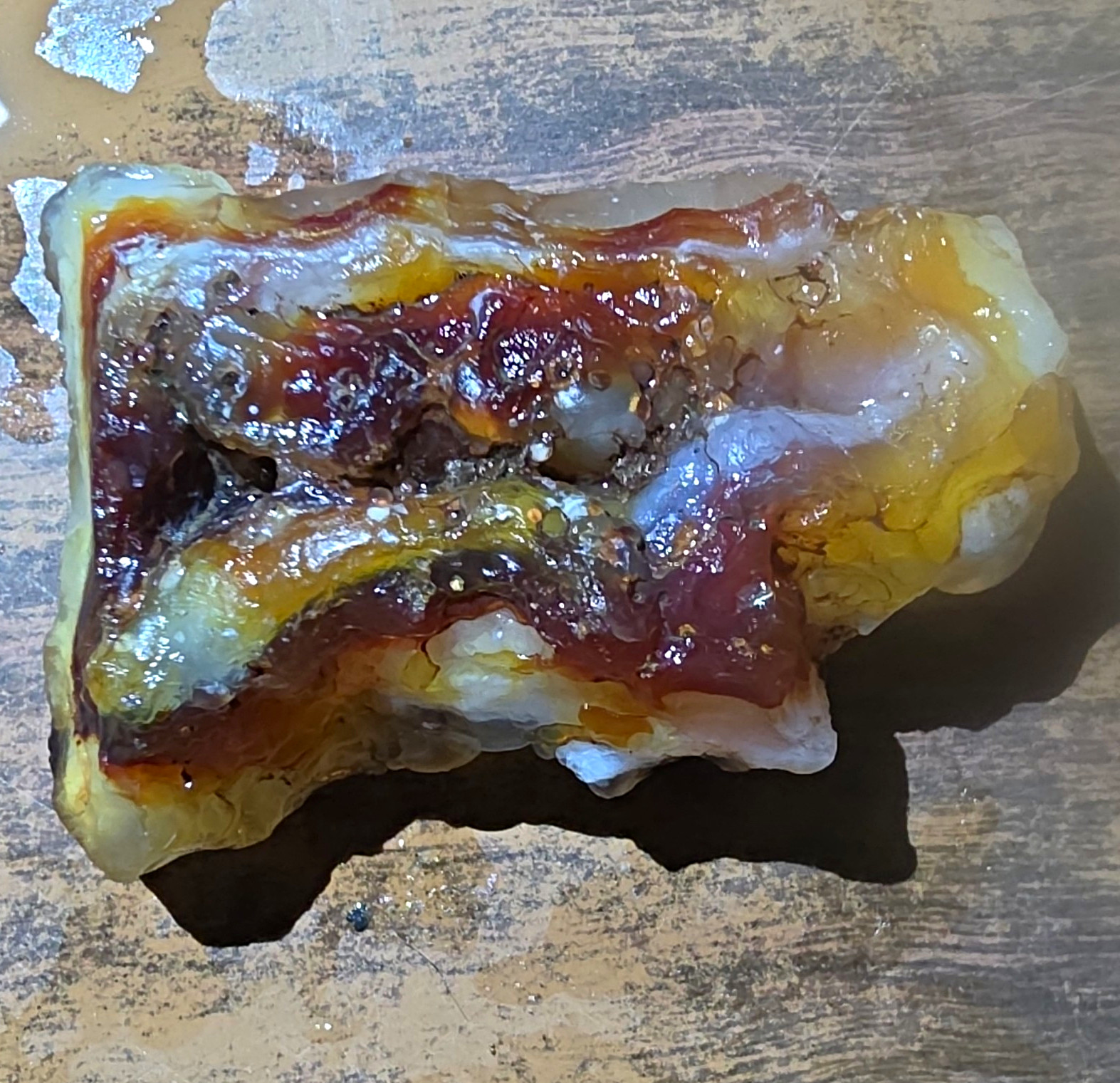 Translucent Banded Agate Chalcedony Slab/Chunk Rough for Cabbing Red-Brown Translucent Banded Agate Chalcedony Slab/Chunk Rough for Cabbing Red-Brown