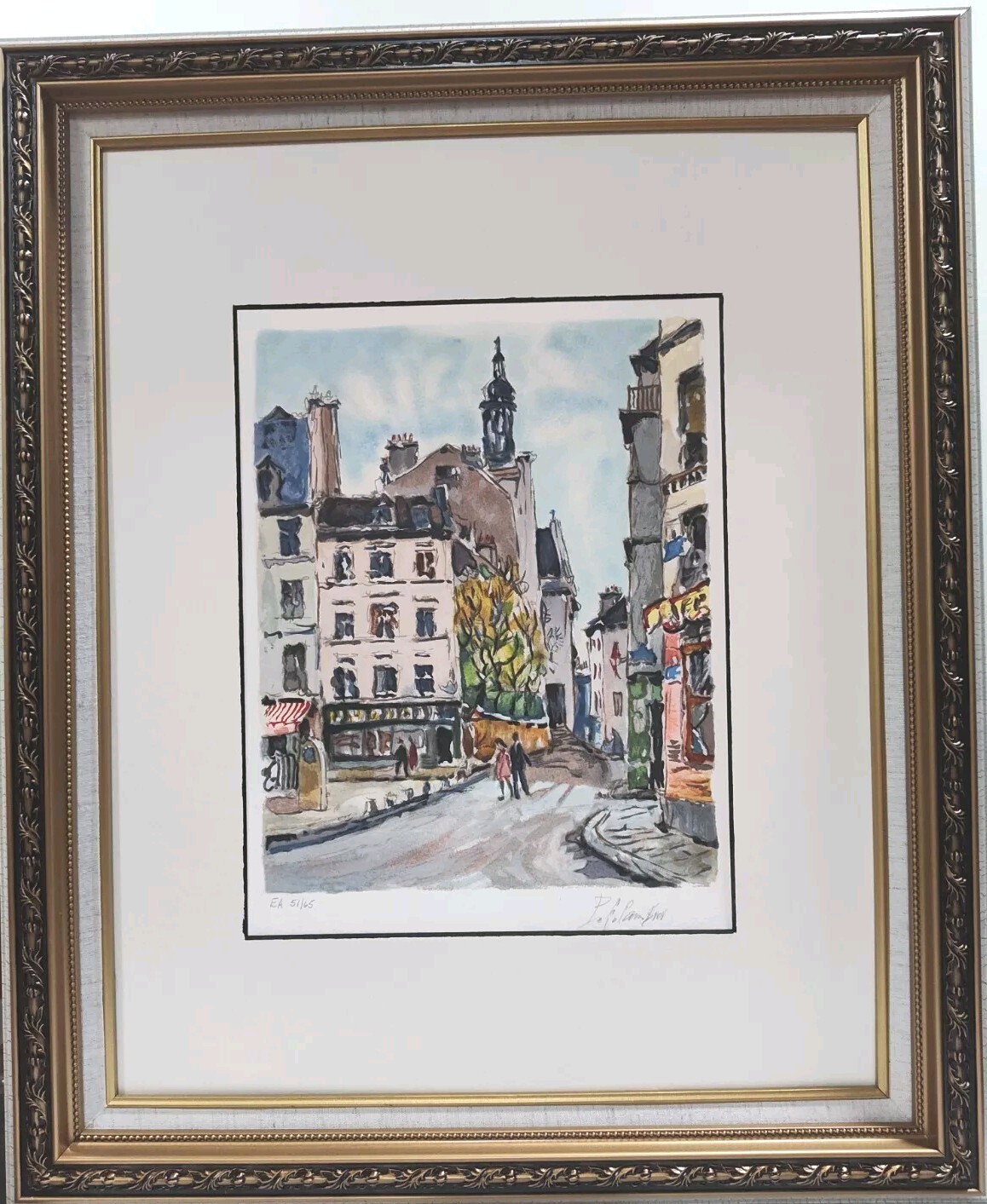 RARE FIND Pierre Eugene CAMBIER, a Street In Paris, Original SIGNED 16x20