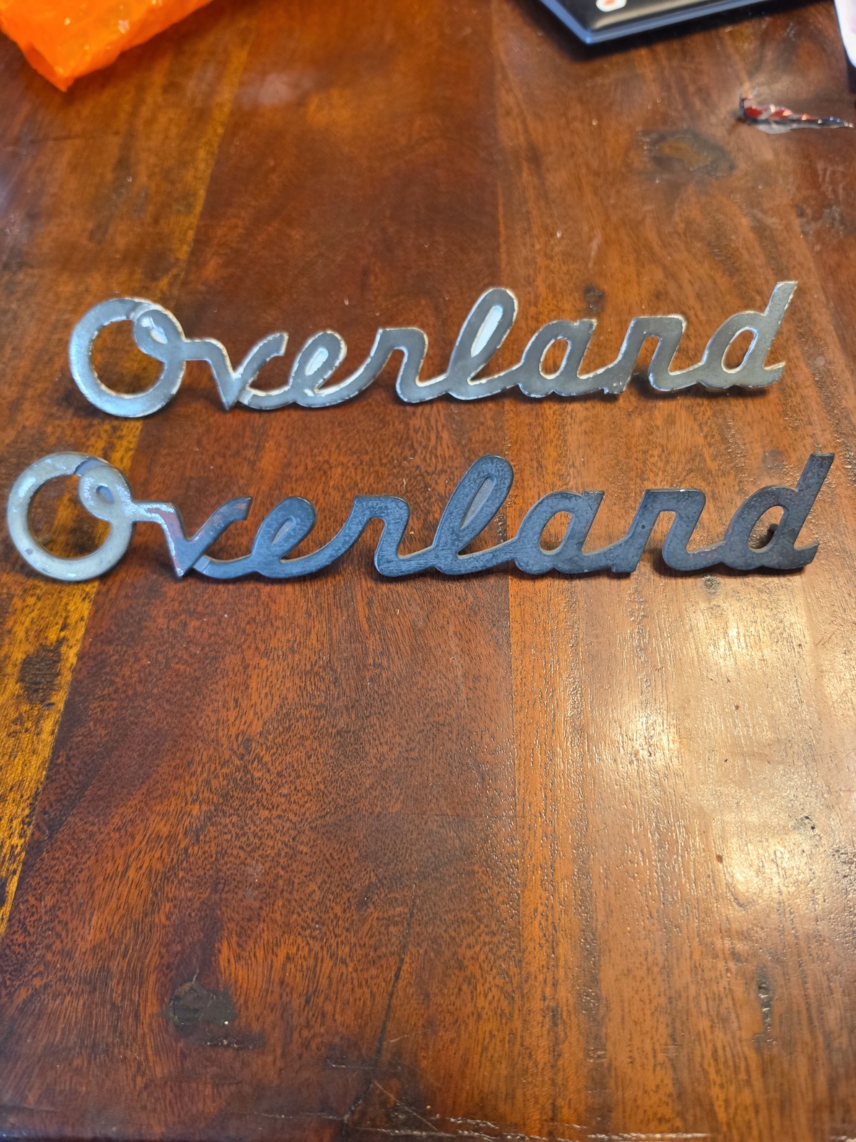 2-1948 1949 1950 1951 Willys Overland RARE Chrome Name Plate 2-1948 1949 1950 1951 Willys Overland RARE Chrome Name Plate