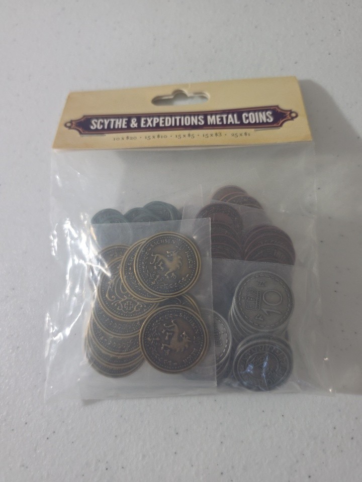 NEW Scythe & Expeditions Upgraded 80-piece Set of Metal Coins 