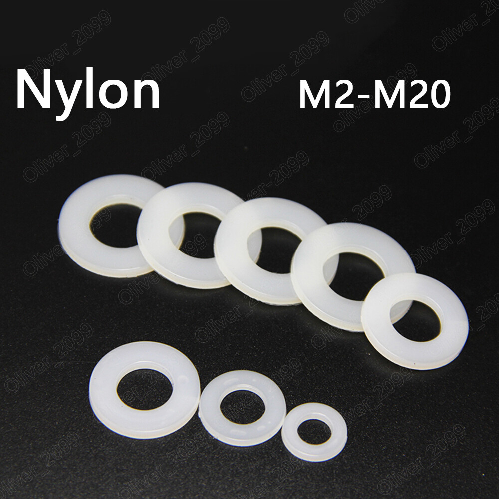 White Plastic Nylon Flat Washers Insulation M2 M2.5 M3 M4 M5 M6 M8 M10 M12-M20 White Plastic Nylon Flat Washers Insulation M2 M2.5 M3 M4 M5 M6 M8 M10 M12-M20