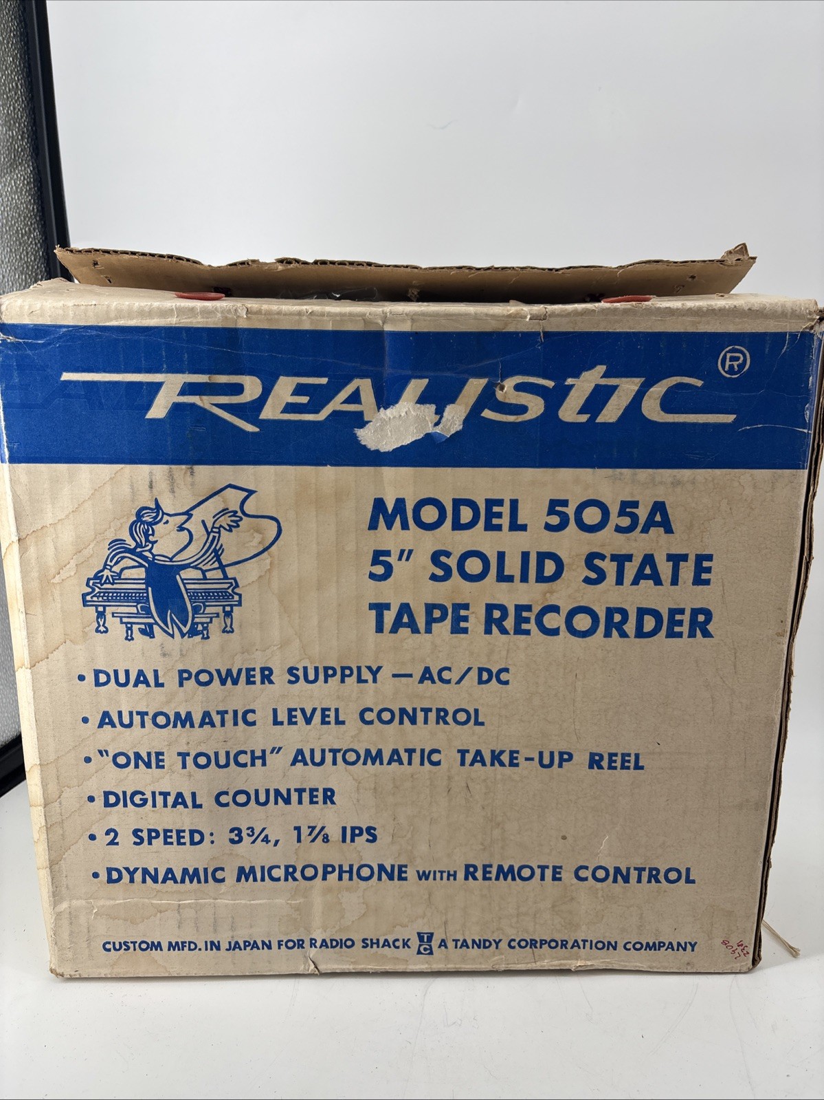 Realistic model 505A auto-level portable tape recorder NOS Near Mint For Age