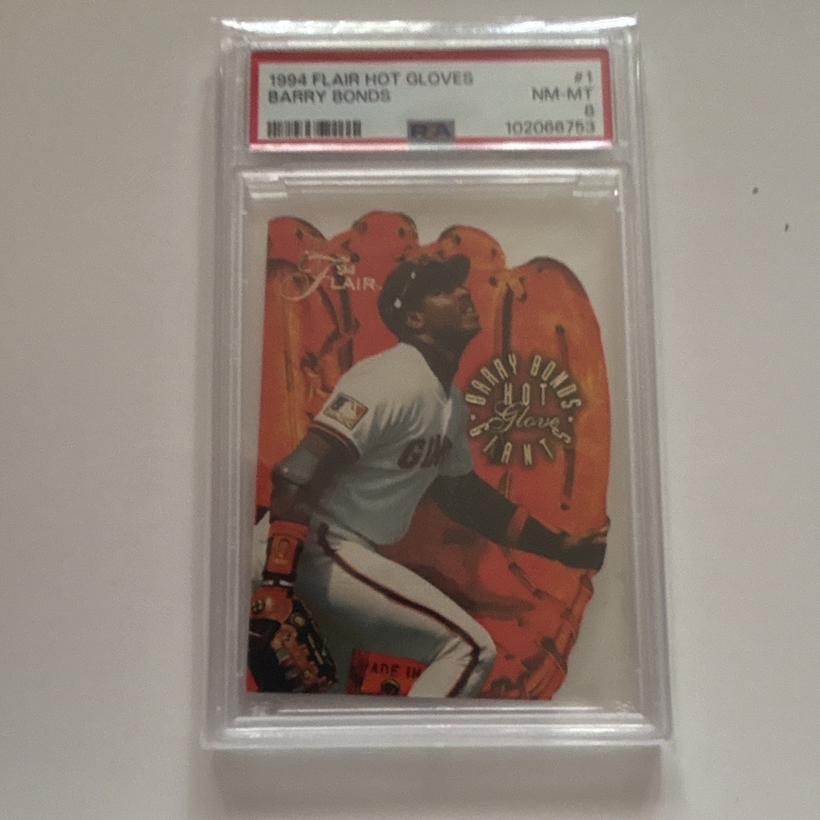 1994 Flair - Hot Gloves Barry Bonds #1 PSA 8 1994 Flair - Hot Gloves Barry Bonds #1 PSA 8