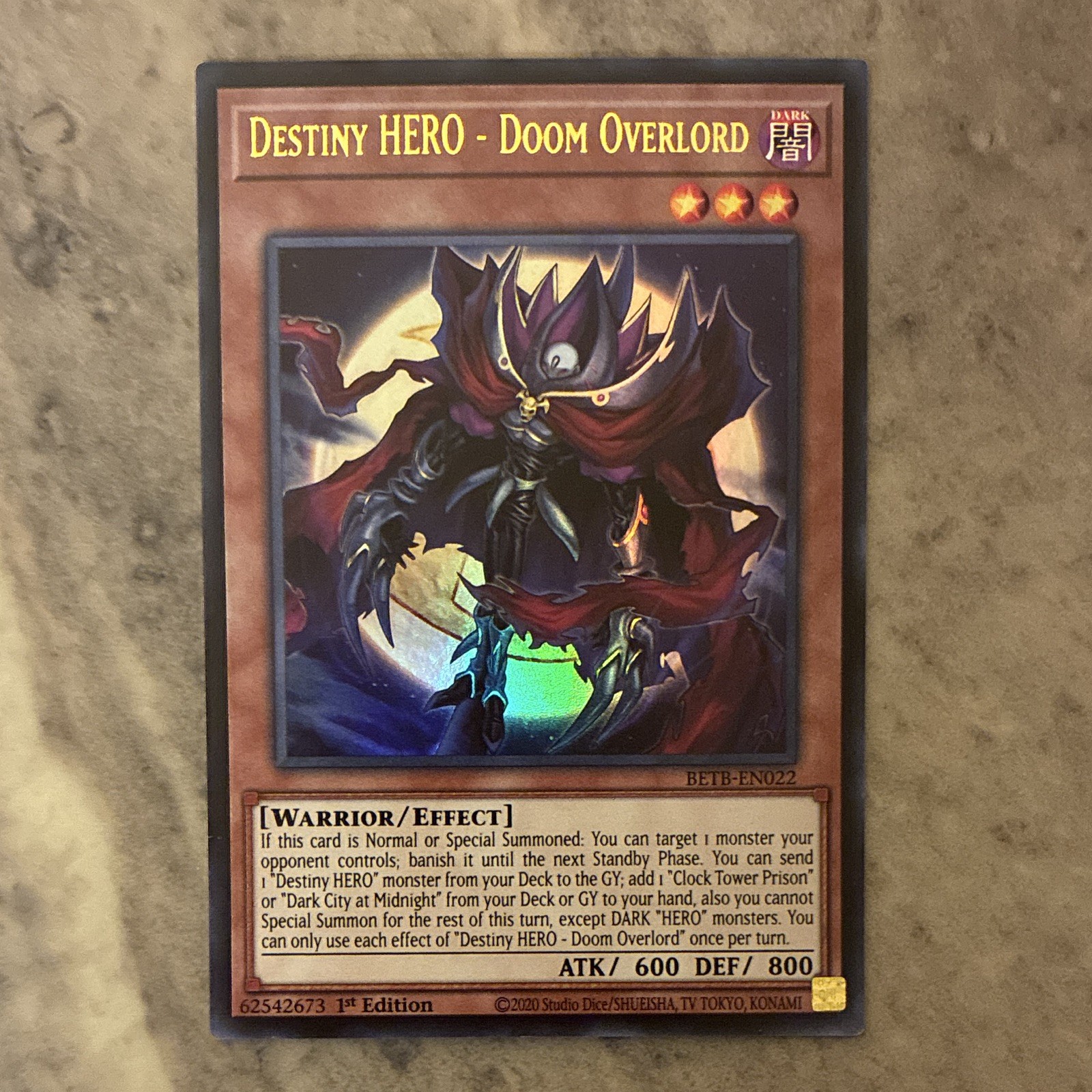 Yugioh TCG - Destiny HERO - Doom Overlord - Ultra Rare - BETB-EN022 - Beyond
