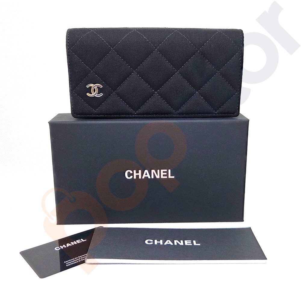 CHANEL Soft Quilted Fabric Black Case for Sunglasses w/ Cleaning Cloth & Box