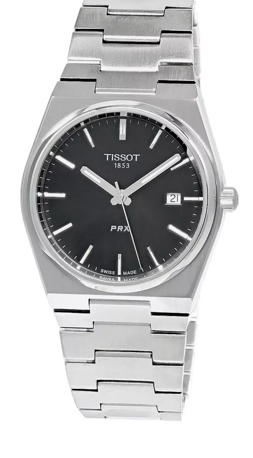 TISSOT PRX 40MM STAINLESS STEEL BLACK DIAL MEN\'S WATCH T137.410.11.051.00