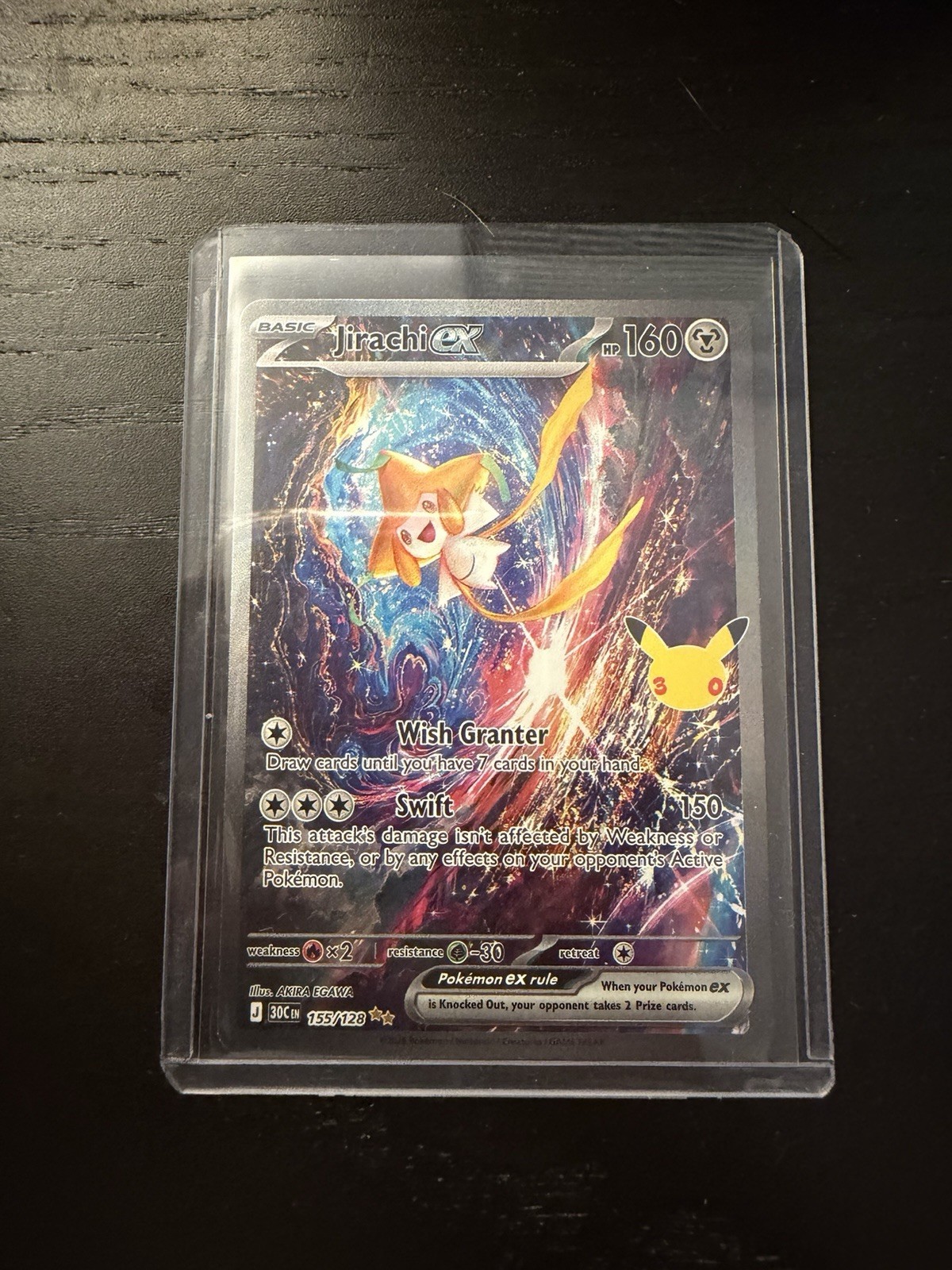 Pokemon Jirachi ex 155/128 30th Celebration Anniversary Special Illustration Pokemon Jirachi ex 155/128 30th Celebration Anniversary Special Illustration