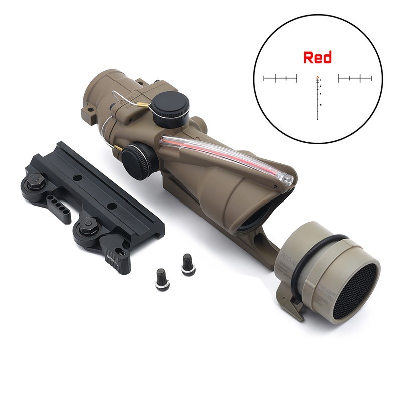 EvolutionGear ACOG 4X32 Red Fiber Optics Scope Chevron reticle Sight TA31 USA