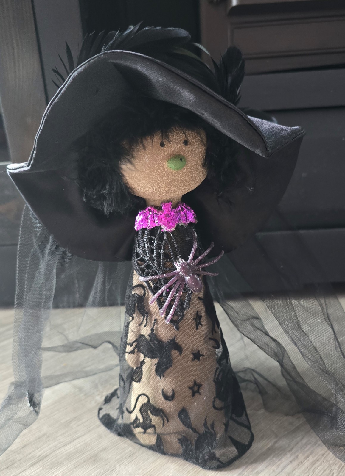 Handmade Witch Figurine Decoration Halloween CUTE OOAK Handmade Witch Figurine Decoration Halloween CUTE OOAK