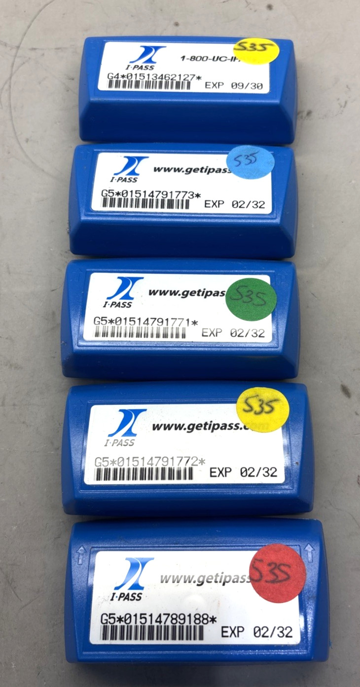 LOT OF 5 NEW - I-PASS 801660*-TAB TOLL BLUE