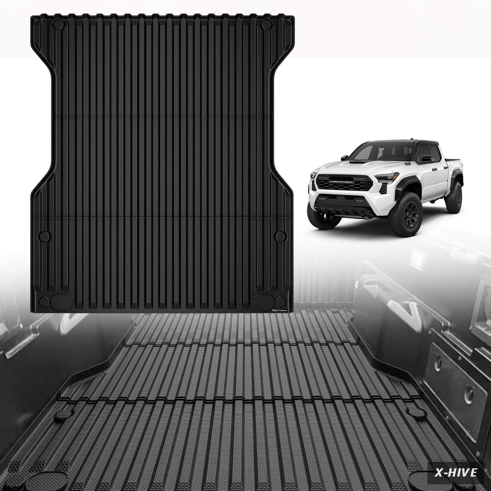 TripleAliners Truck Mat Compatible with 2024 2025 2026 Toyota Tacoma 5FT/5\'Be..