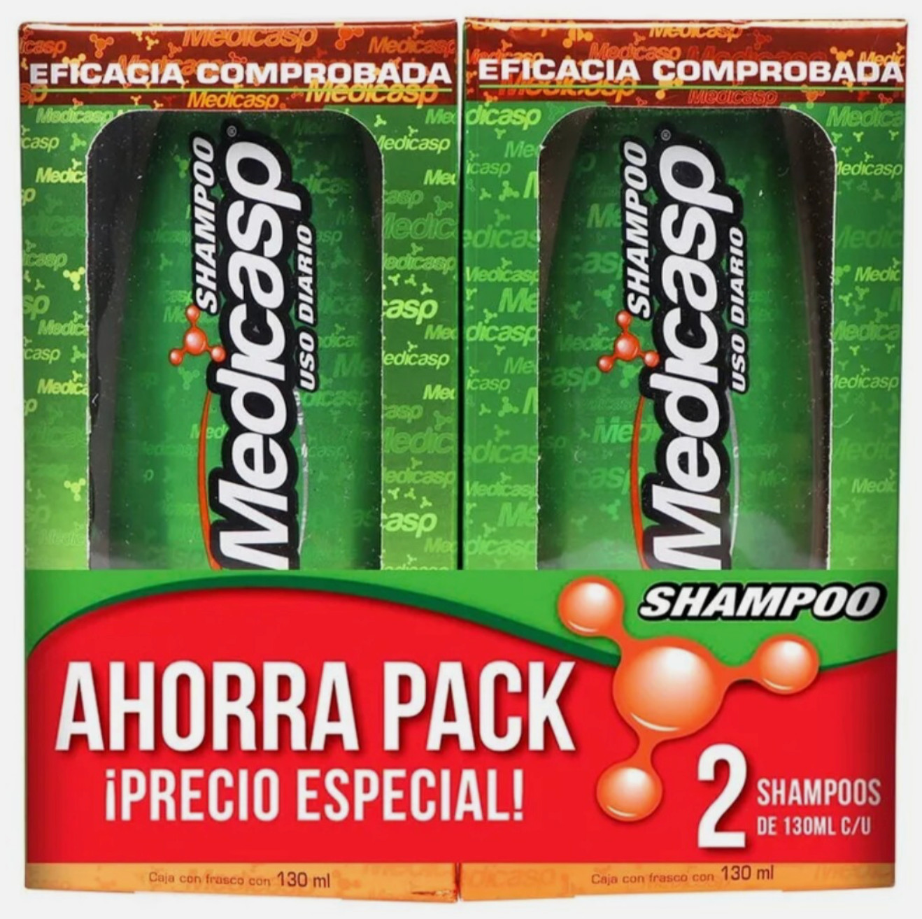 Medicasp Anti Dandruff Shampoo Caspa 2 Pack, 130 ml Each Medicasp Anti Dandruff Shampoo Caspa 2 Pack, 130 ml Each