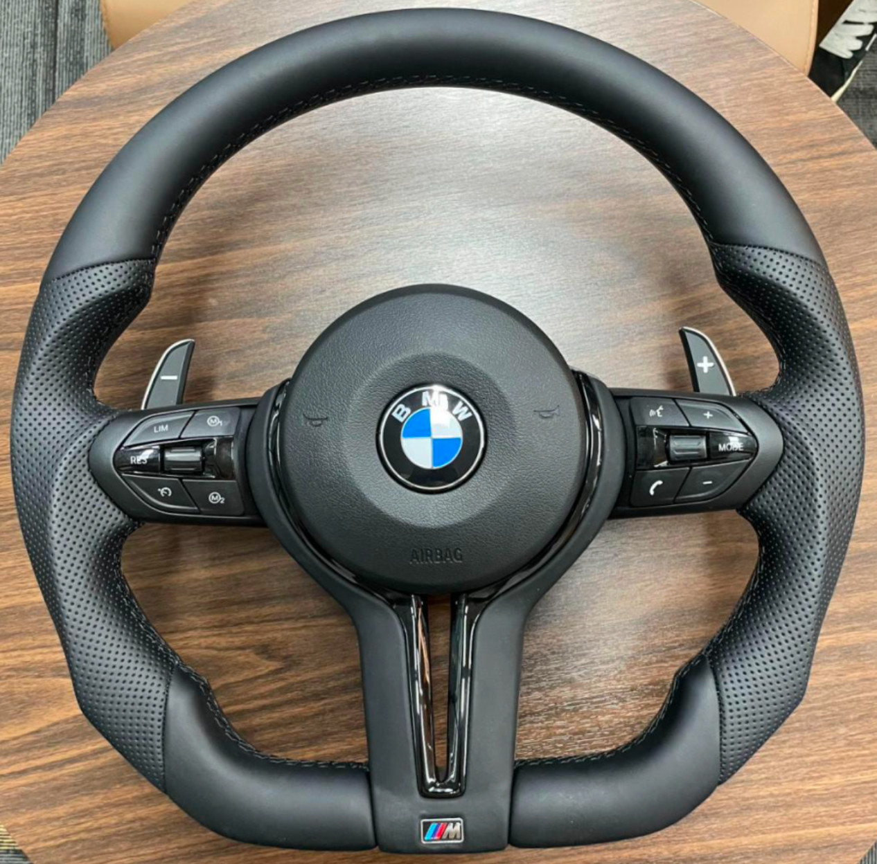 BMW F30 F32 F33 F36 M Sport Leather Steering Wheel + Air 💼 | Custom Flat Bottom
