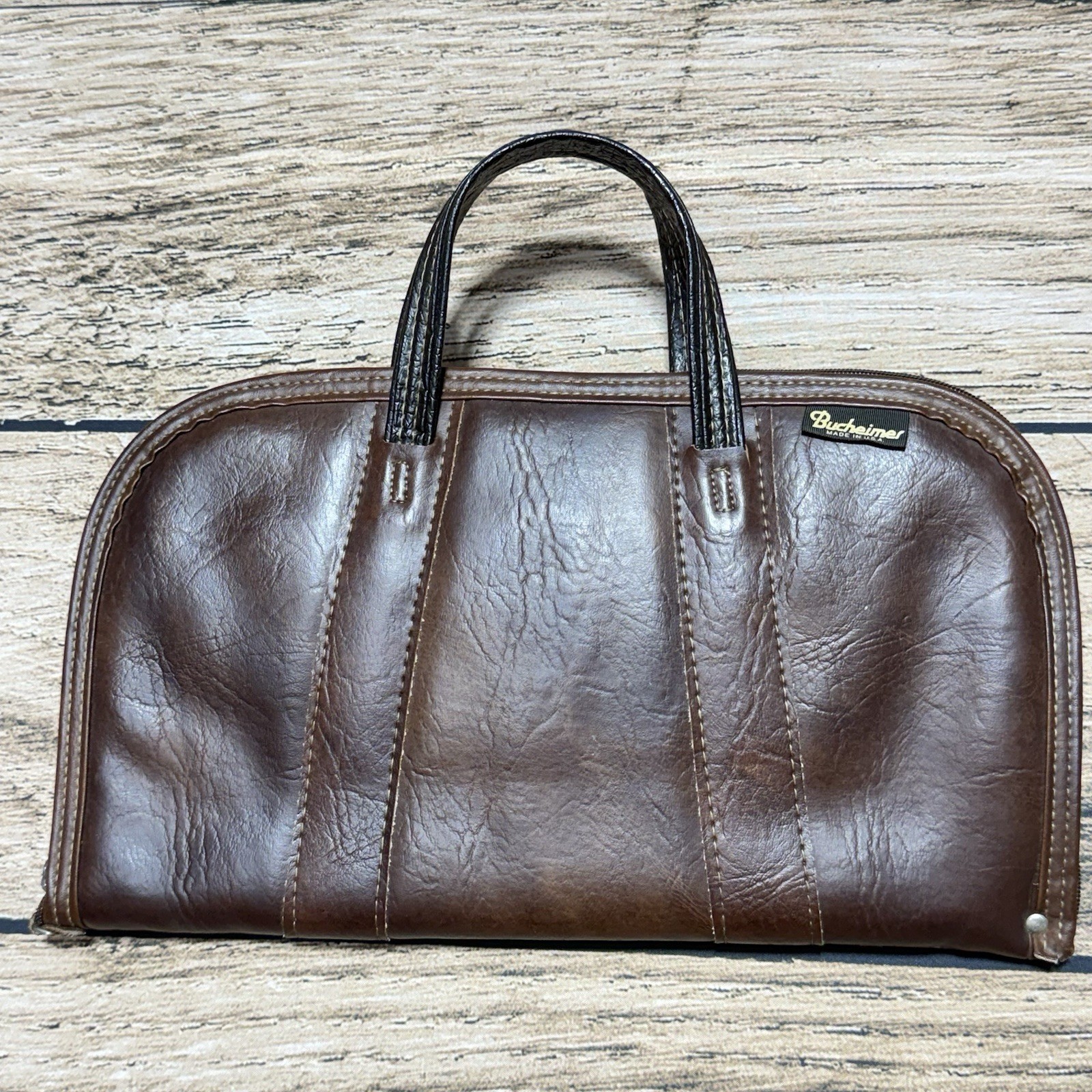 Vintage Bucheimer Leather Pistol Case Made in USA 34 050 Handgun Bag Gun Rug Zip Vintage Bucheimer Leather Pistol Case Made in USA 34 050 Handgun Bag Gun Rug Zip