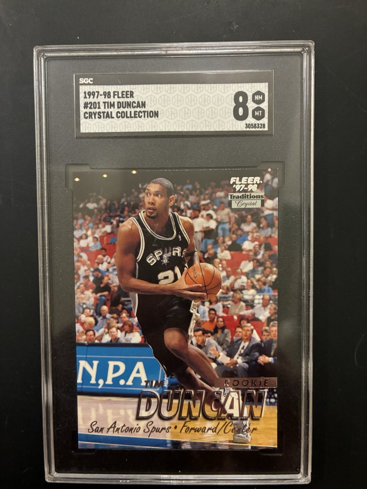 Fleer 1997-98 Fleer Tim Duncan RC Spurs #201 Crystal Collection Crystal