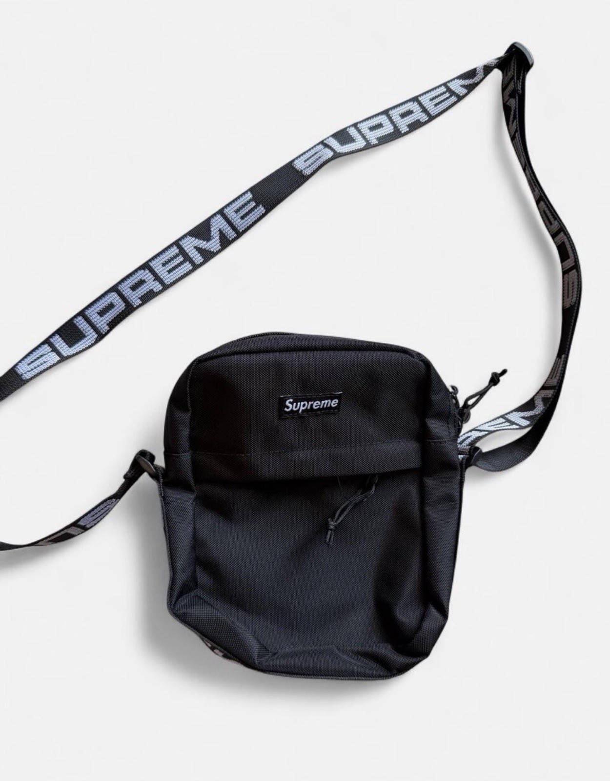 Supreme SS18 Shoulder Bag Black Cordura Crossbody Box Logo Authentic
