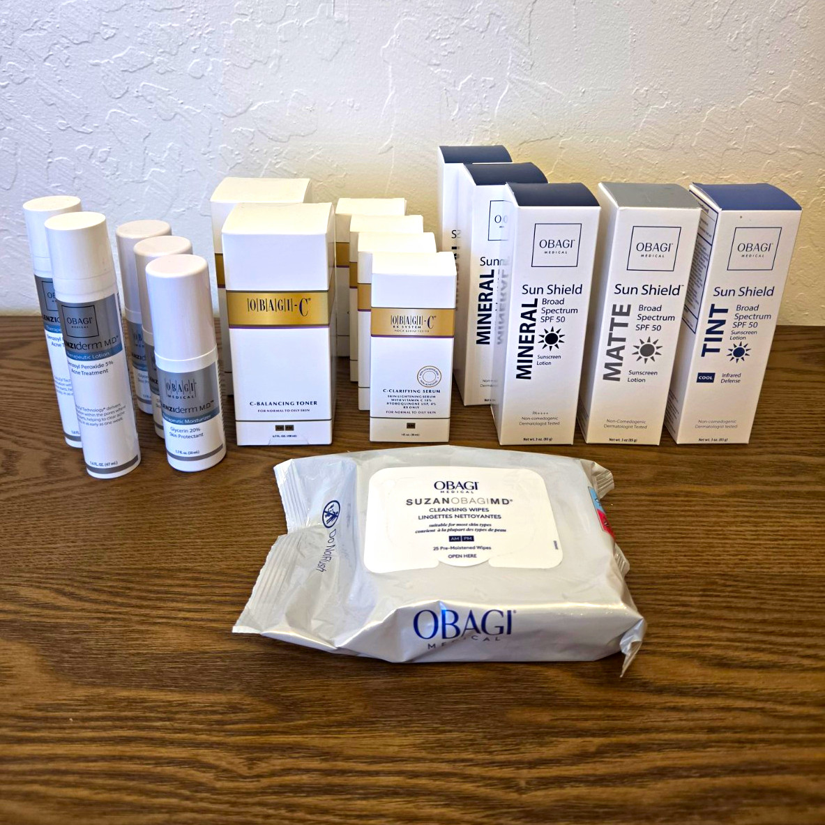 Obagi Lot: Sun Shield SPF 50 + Obagi-C C-Balancing Toner + Serum, Mositurizer
