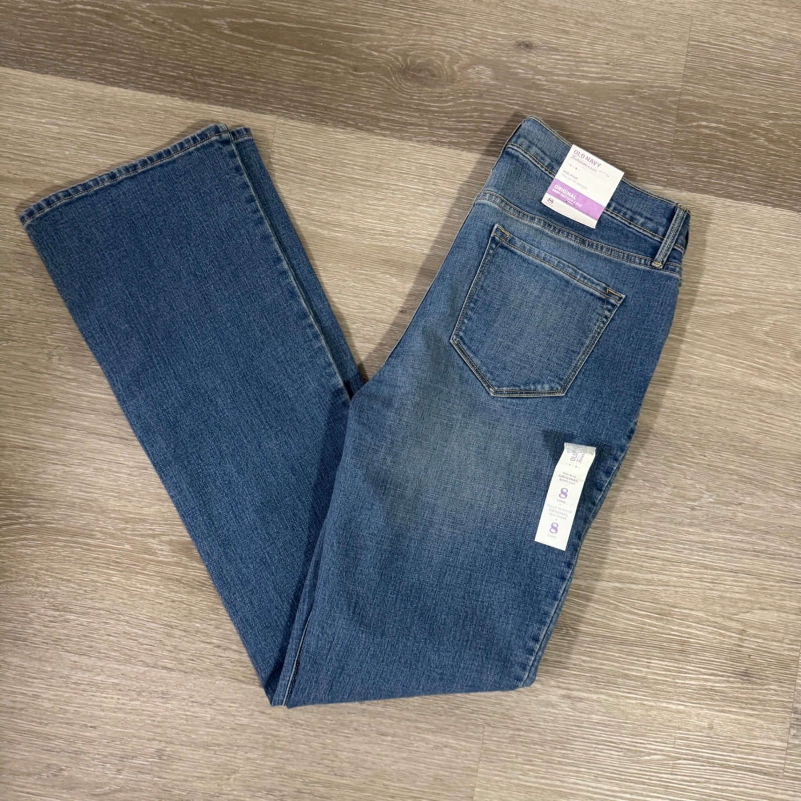 Old Navy Original Bootcut Jeans Womens 8 Long Blue Mid-Rise Stretch Denim Old Navy Original Bootcut Jeans Womens 8 Long Blue Mid-Rise Stretch Denim